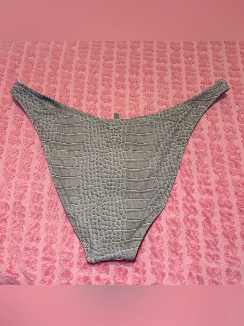 SKIMS Signature Swim Cheeky Tanga Bikini Bottom | Dune 🐊 Print | 2X | NWT